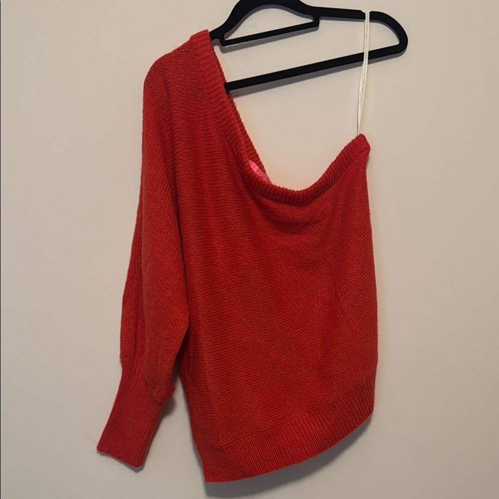 Lilly Pulitzer Red Off-Shoulder Women's Sweater